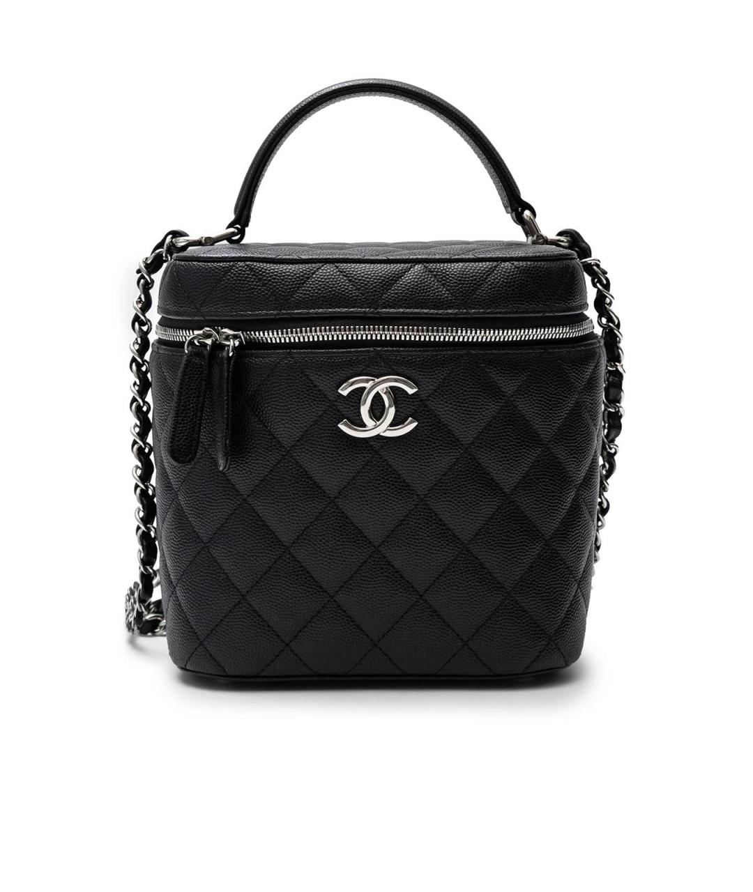 CHANEL Черная кожаная сумка тоут, фото 6