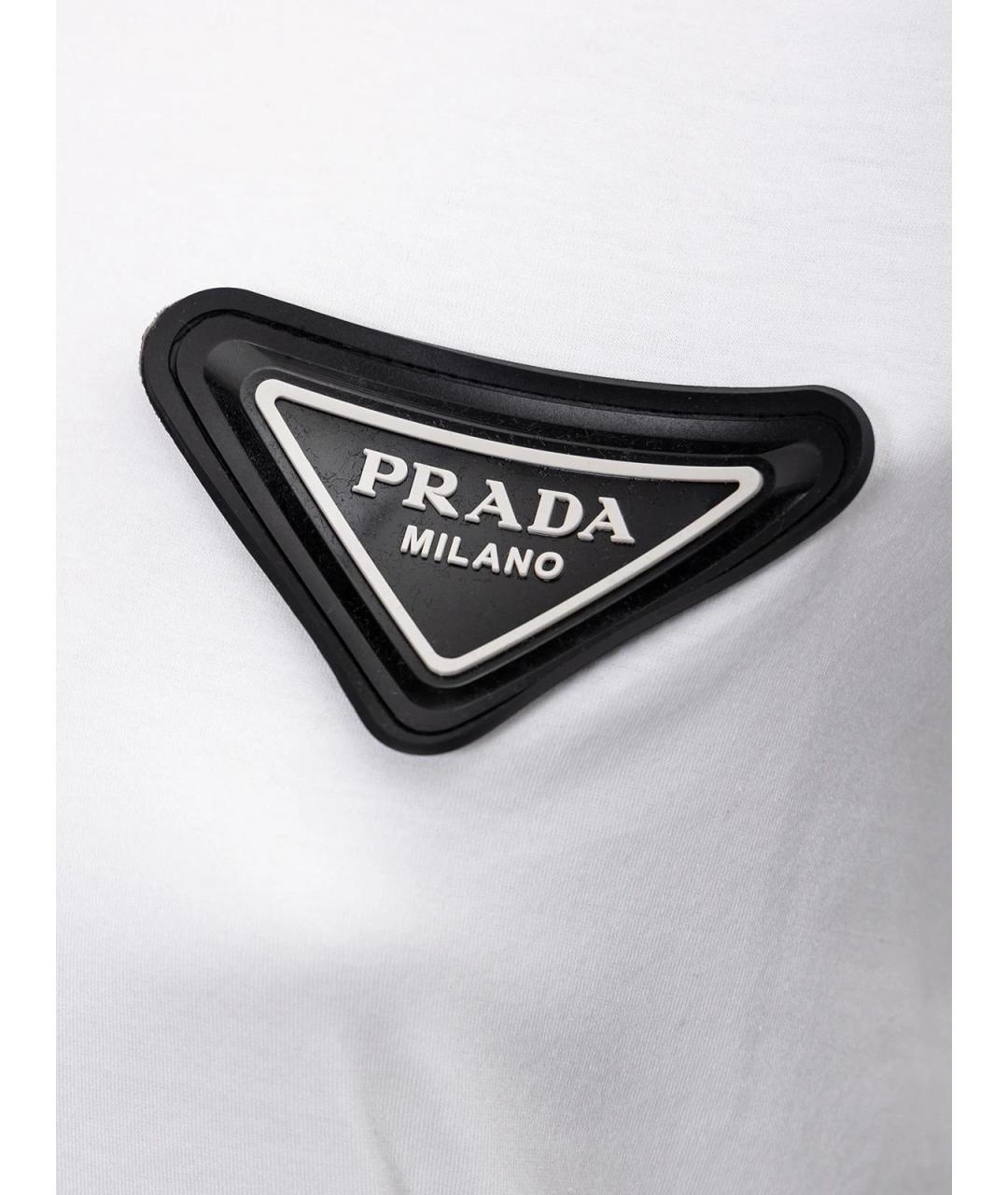PRADA Белая хлопковая футболка, фото 3
