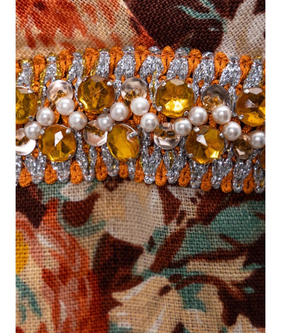 DOLCE&GABBANA Коричневое льняное повседневное платье, фото 3