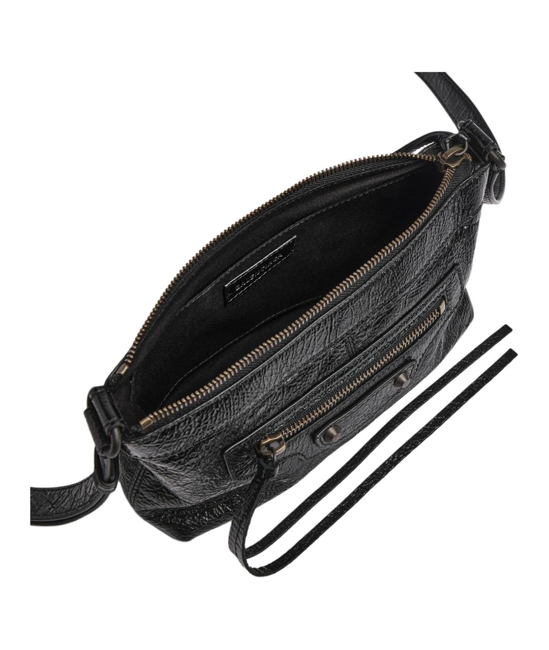 BALENCIAGA Черная кожаная сумка на плечо, фото 4
