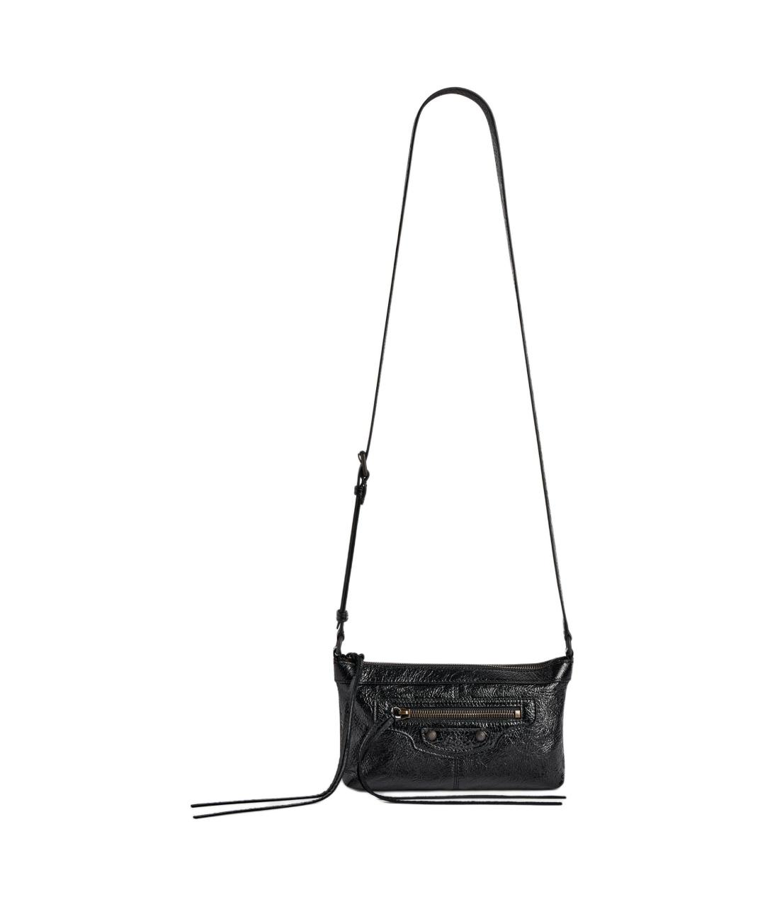 BALENCIAGA Черная кожаная сумка на плечо, фото 2