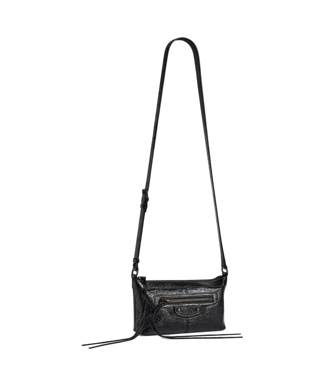 BALENCIAGA Черная кожаная сумка на плечо, фото 3