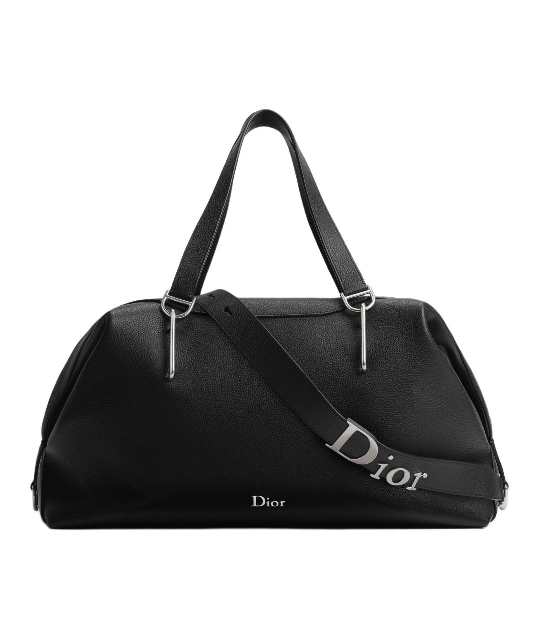 CHRISTIAN DIOR Черная кожаная сумка на плечо, фото 1