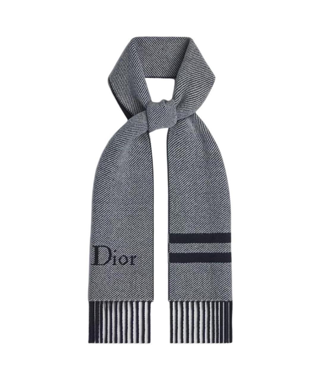CHRISTIAN DIOR Темно-синий шарф, фото 2
