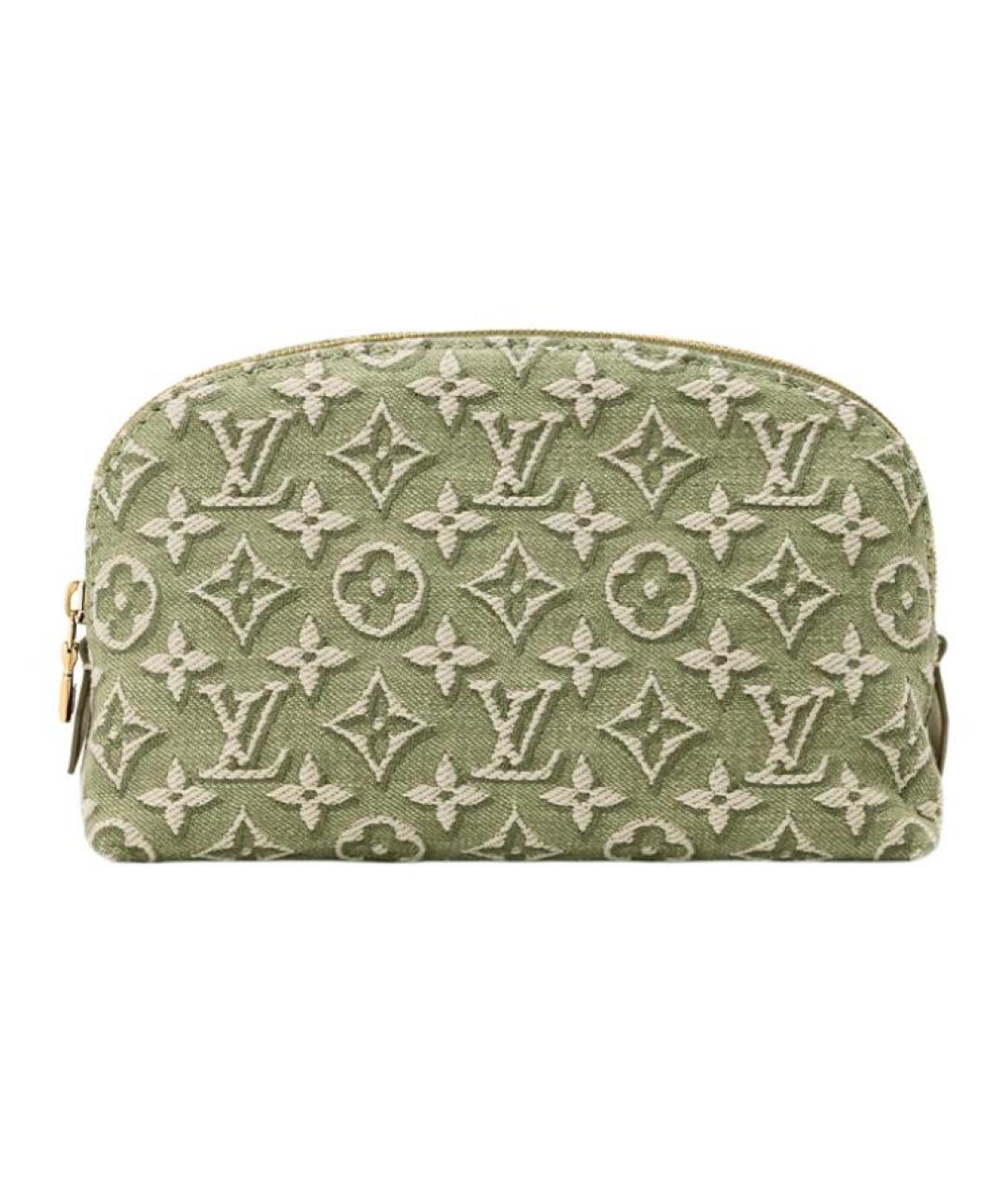 LOUIS VUITTON Зеленая косметичка из канвы, фото 6