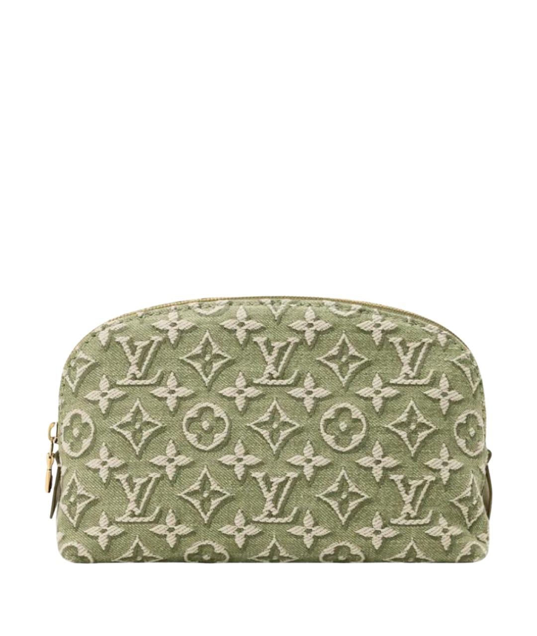LOUIS VUITTON Зеленая косметичка из канвы, фото 1