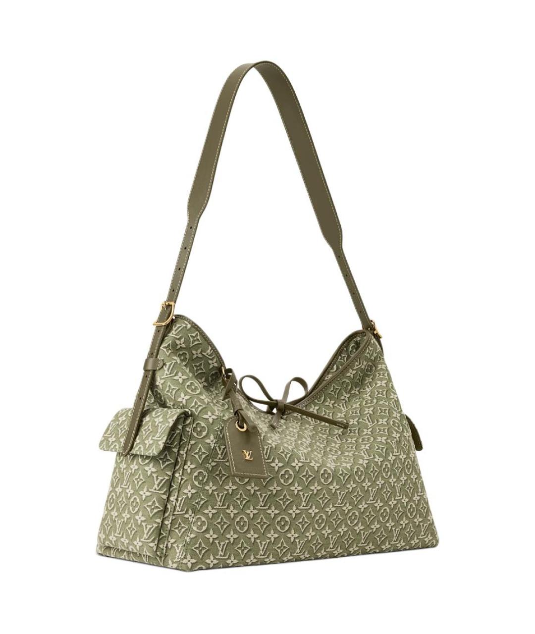 LOUIS VUITTON Зеленая сумка через плечо из канвы, фото 2