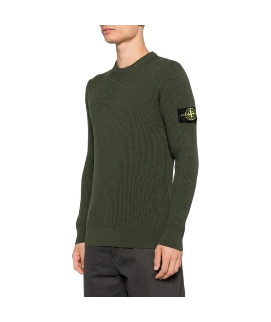 STONE ISLAND Зеленый джемпер / свитер, фото 4