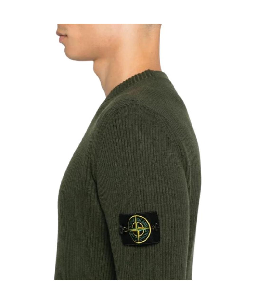 STONE ISLAND Зеленый джемпер / свитер, фото 5