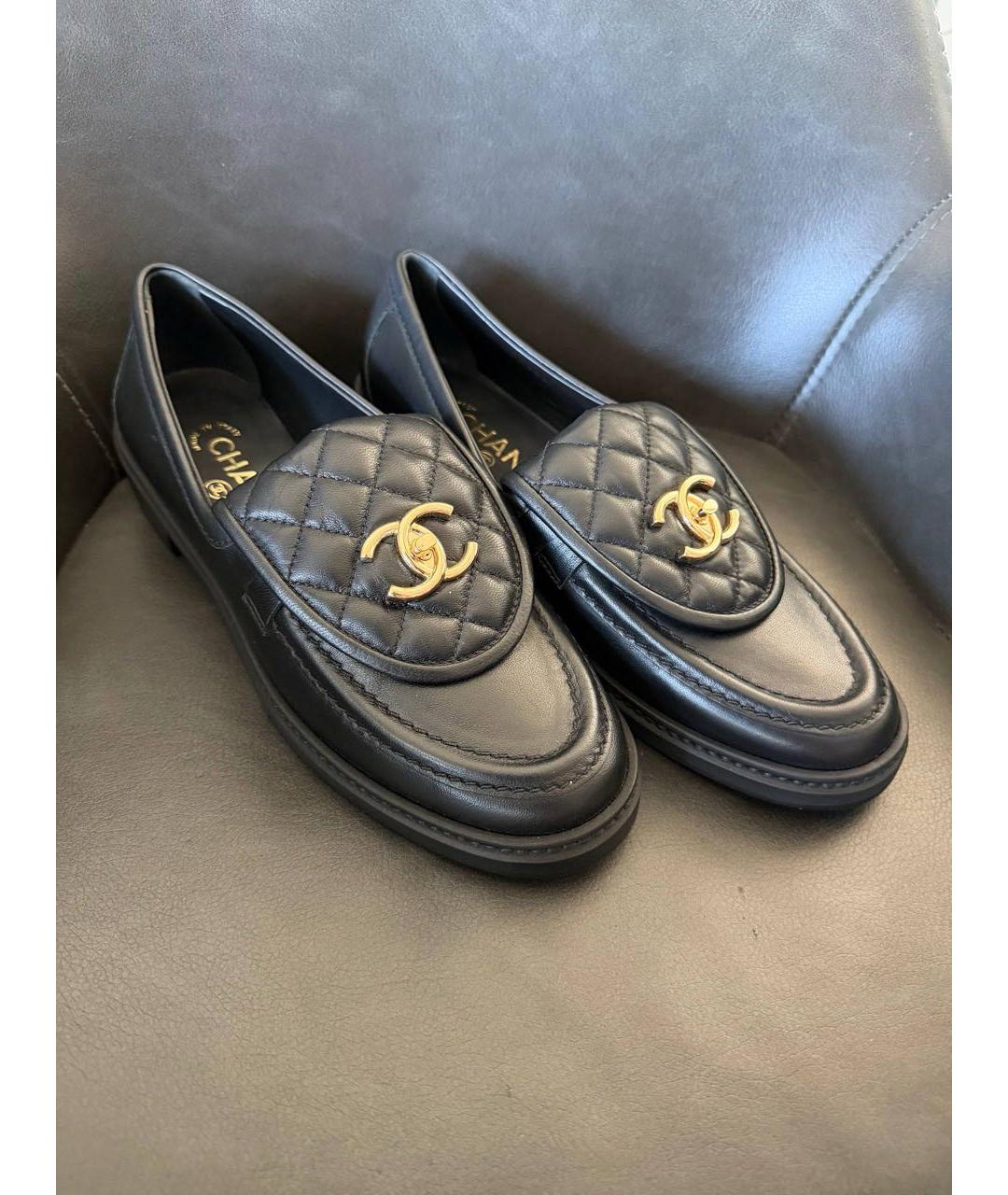 CHANEL Черные кожаные лоферы, фото 7