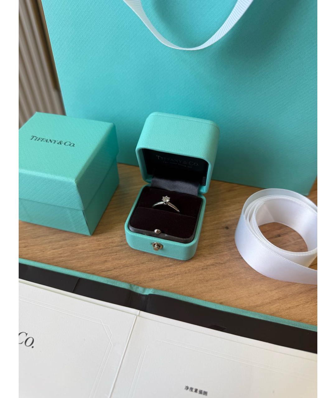 TIFFANY&CO Серебряное платиновое кольцо, фото 6