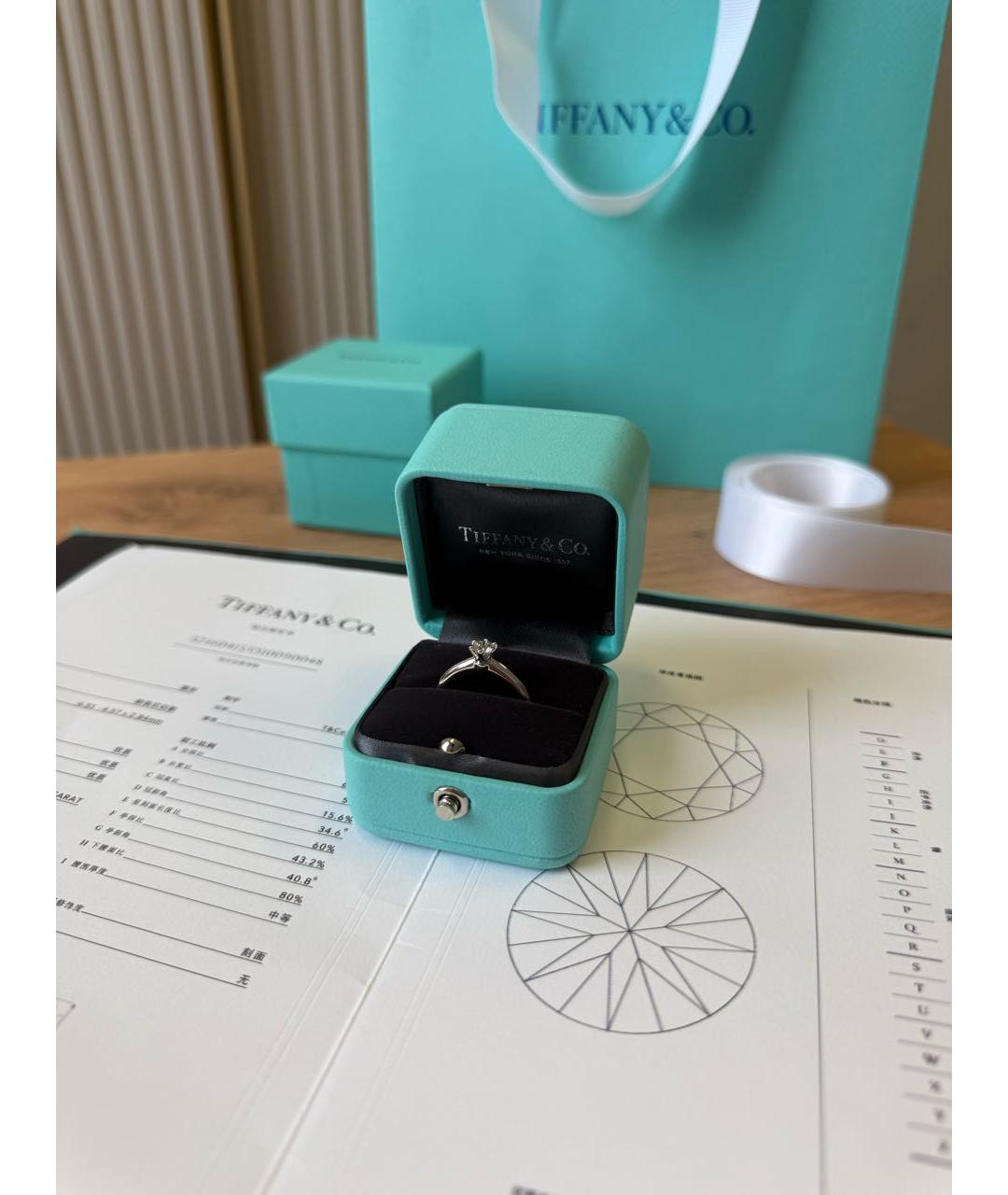 TIFFANY&CO Серебряное платиновое кольцо, фото 7
