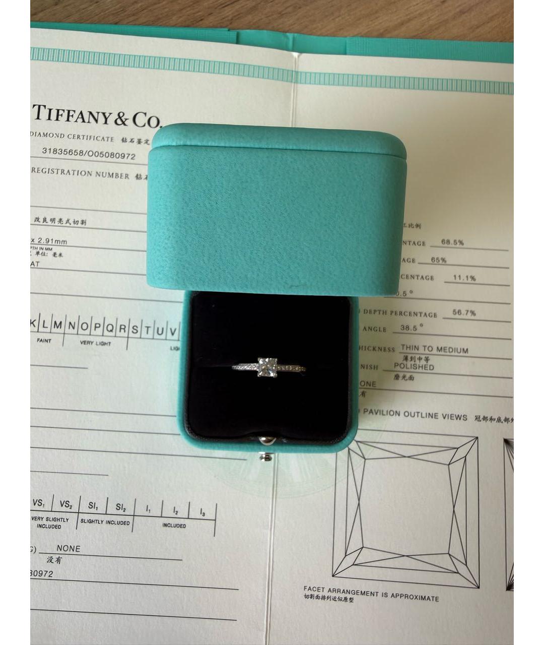 TIFFANY&CO Белое платиновое кольцо, фото 6