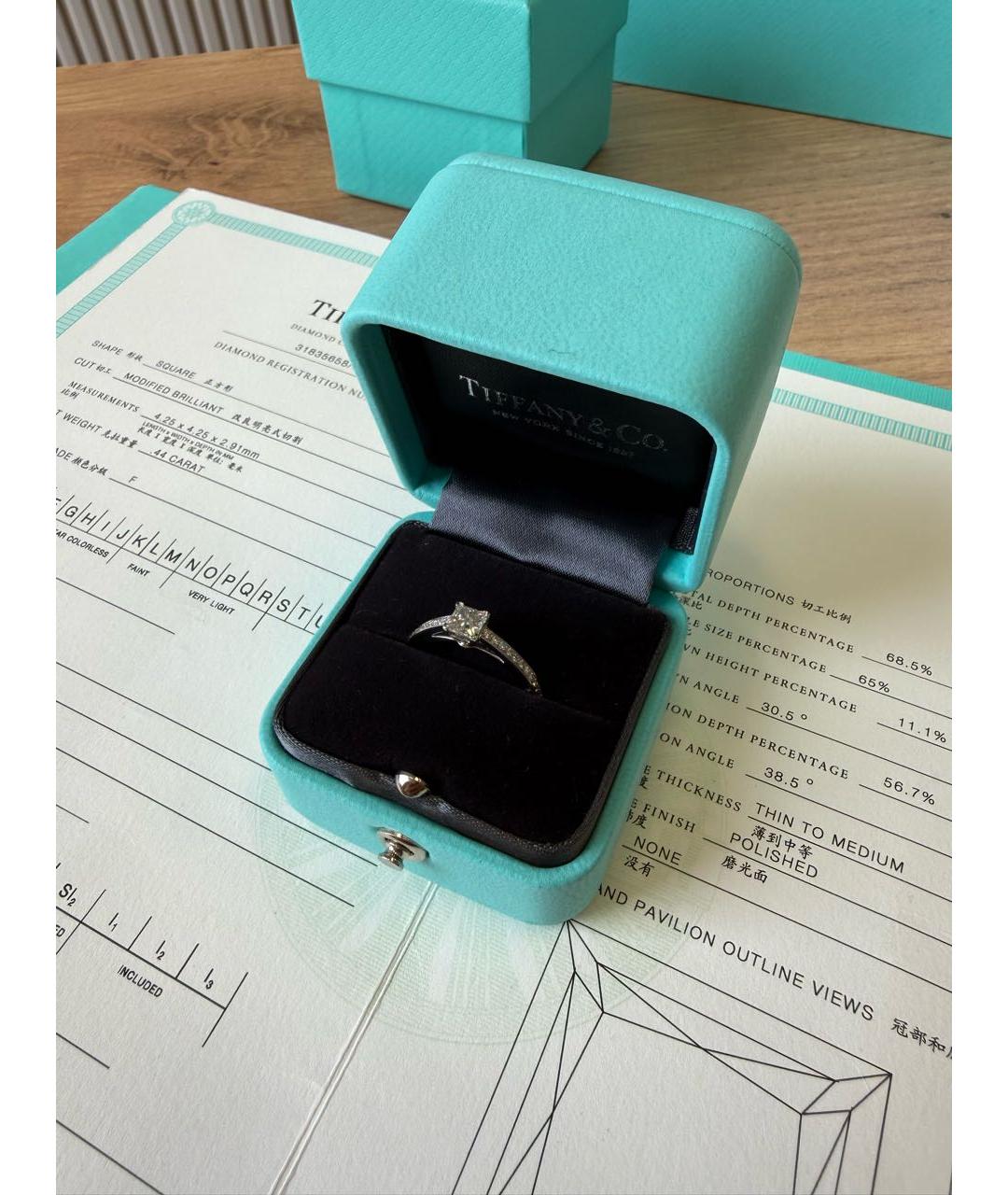TIFFANY&CO Белое платиновое кольцо, фото 5