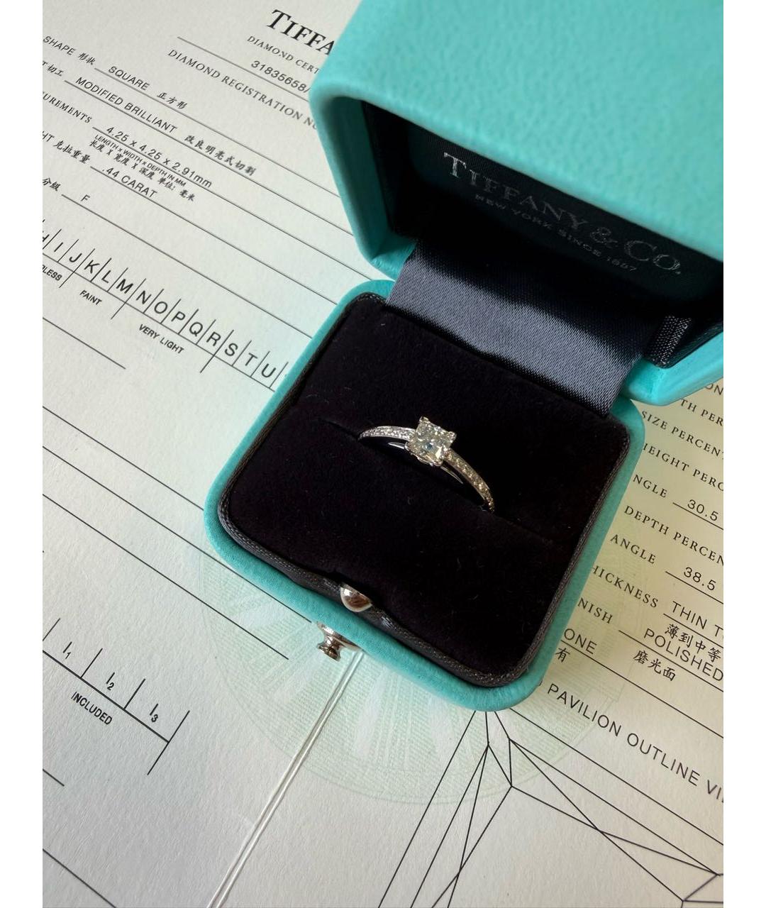 TIFFANY&CO Белое платиновое кольцо, фото 7