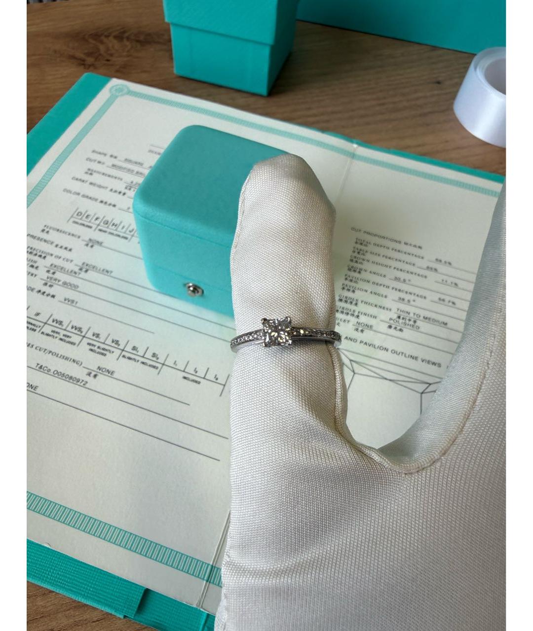 TIFFANY&CO Белое платиновое кольцо, фото 8