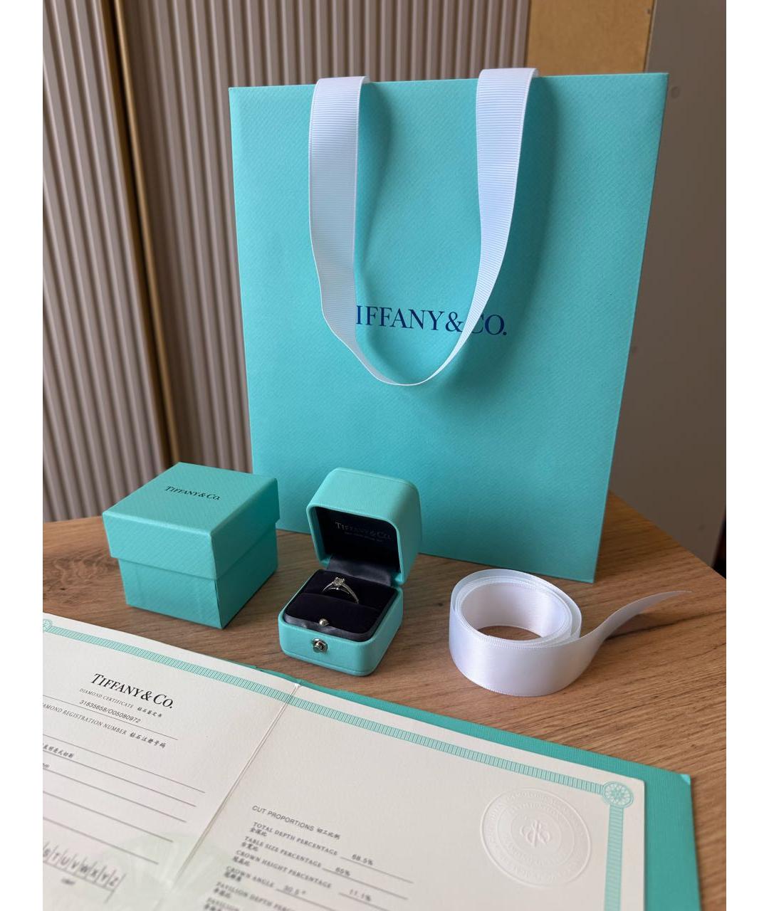 TIFFANY&CO Белое платиновое кольцо, фото 3