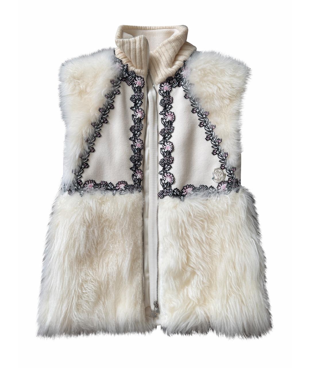 MONCLER Белый шерстяной жилет, фото 1