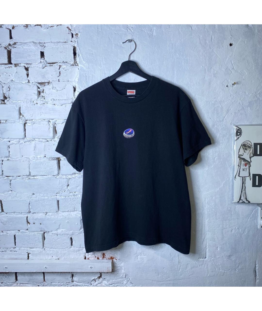 SUPREME Черная хлопковая футболка, фото 8