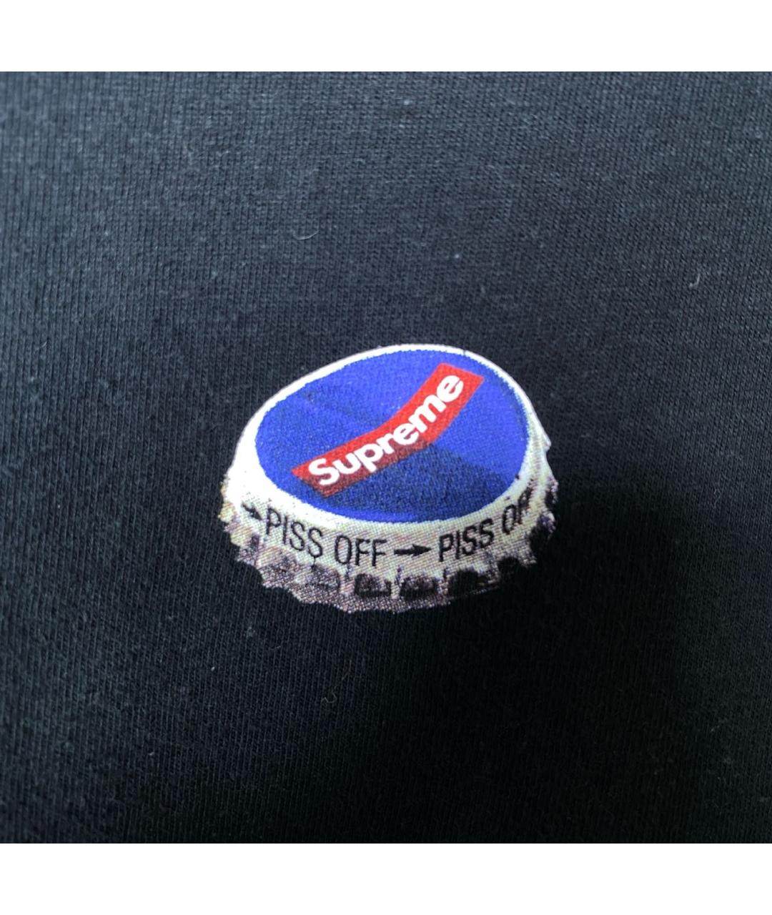 SUPREME Черная хлопковая футболка, фото 4
