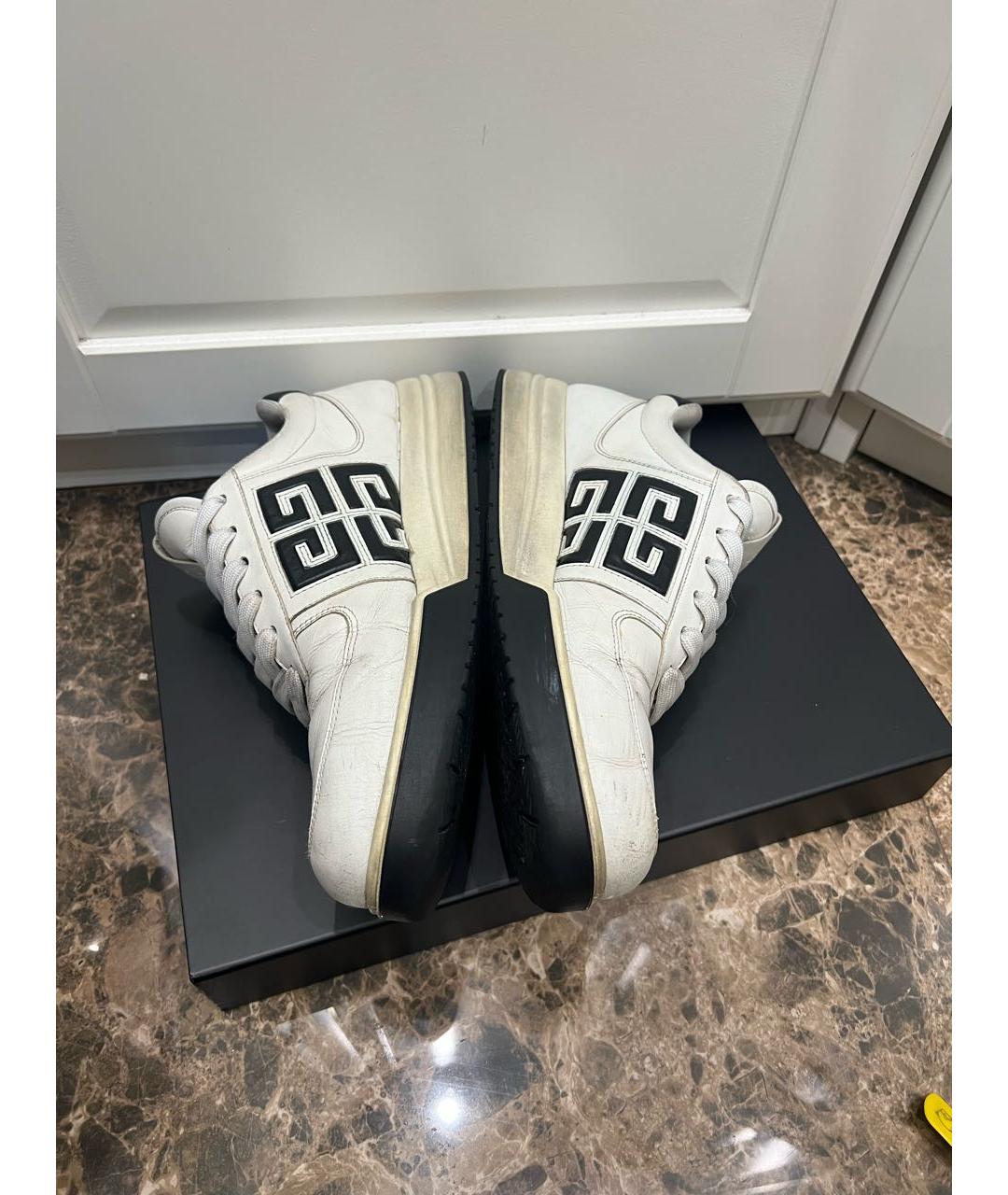 GIVENCHY Белые кожаные низкие кроссовки / кеды, фото 3
