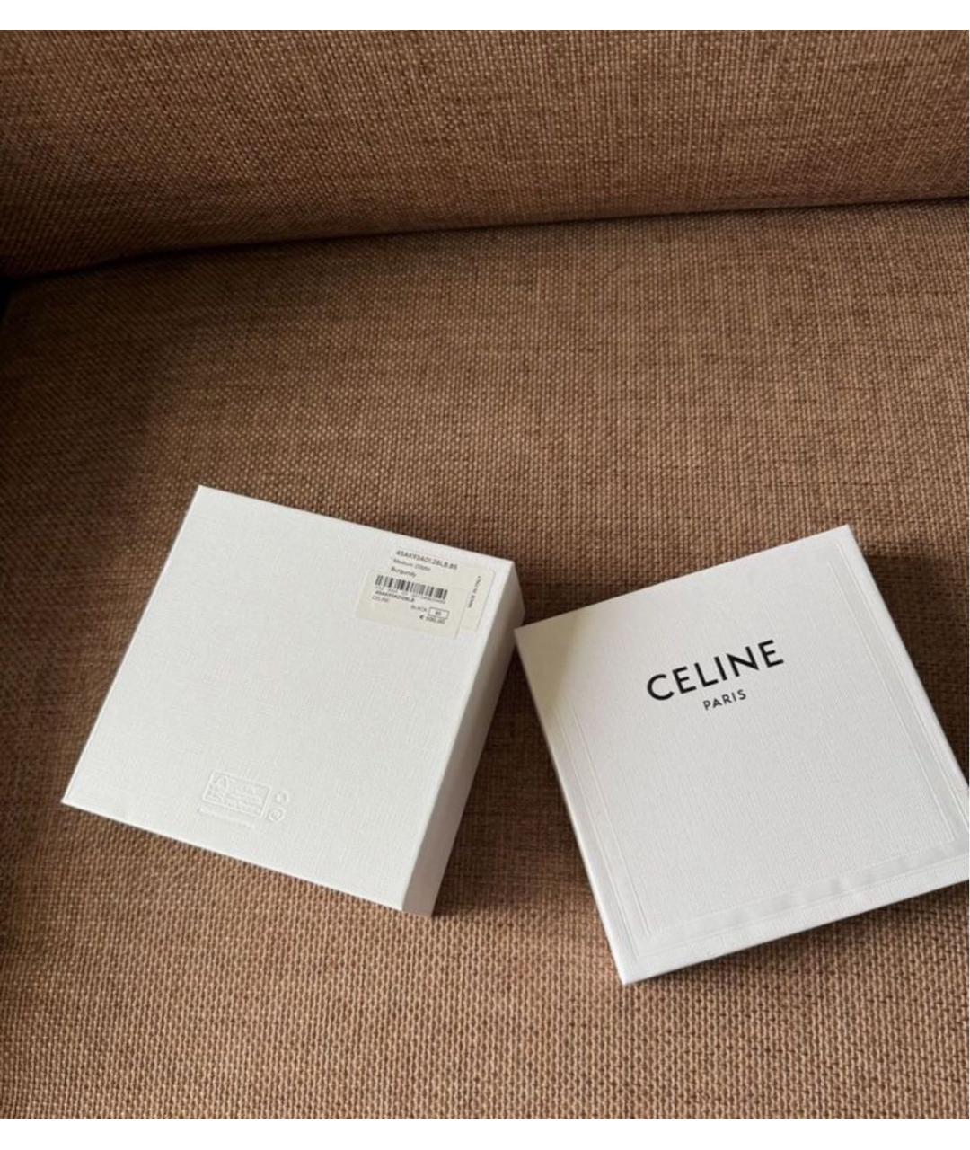 CELINE Бордовый кожаный ремень, фото 6