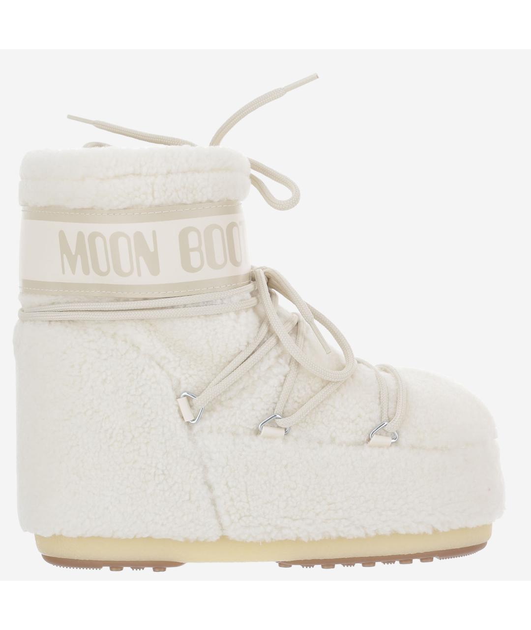 MOON BOOT Белые текстильные ботинки, фото 5