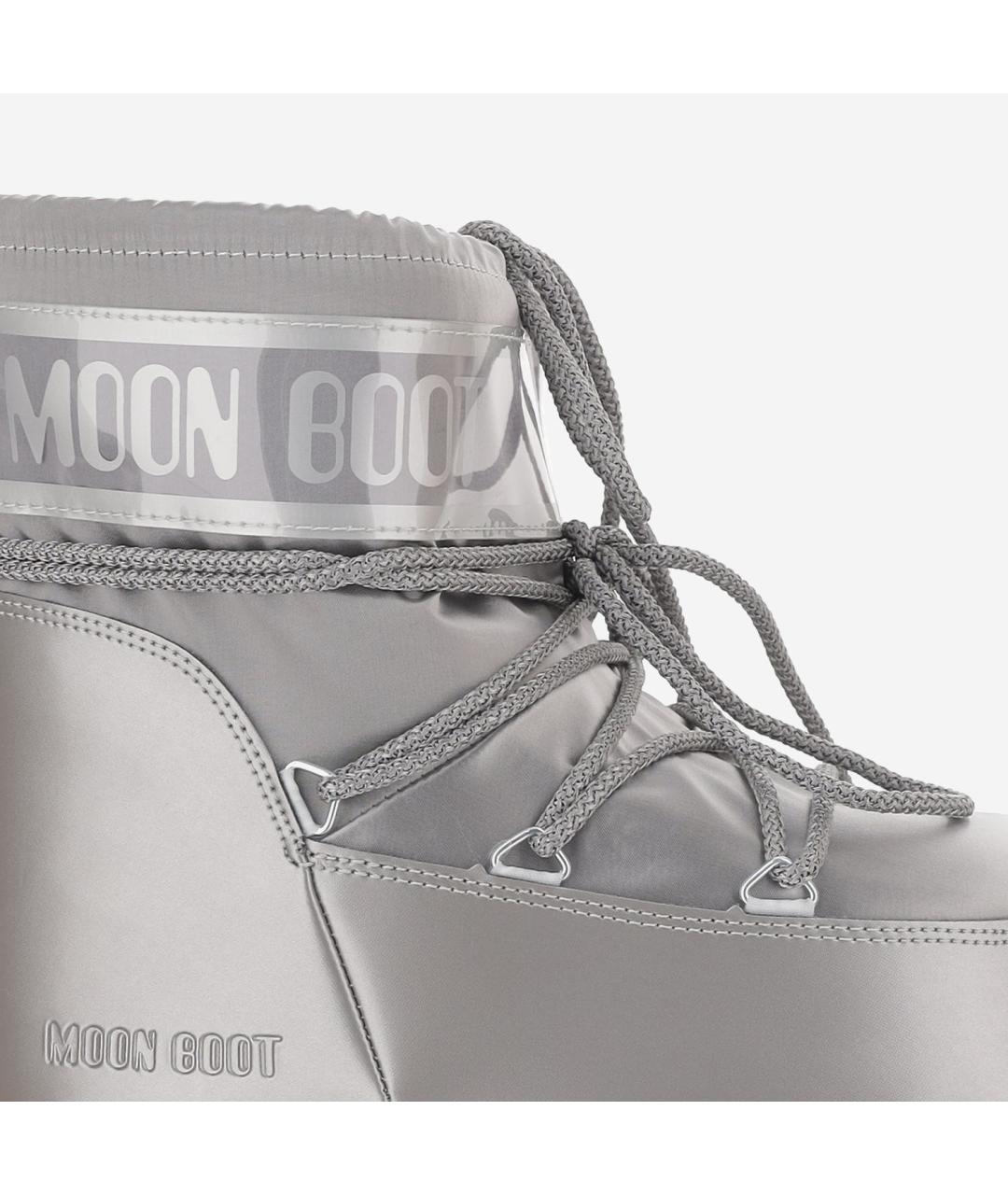 MOON BOOT Серебряные синтетические ботинки, фото 4
