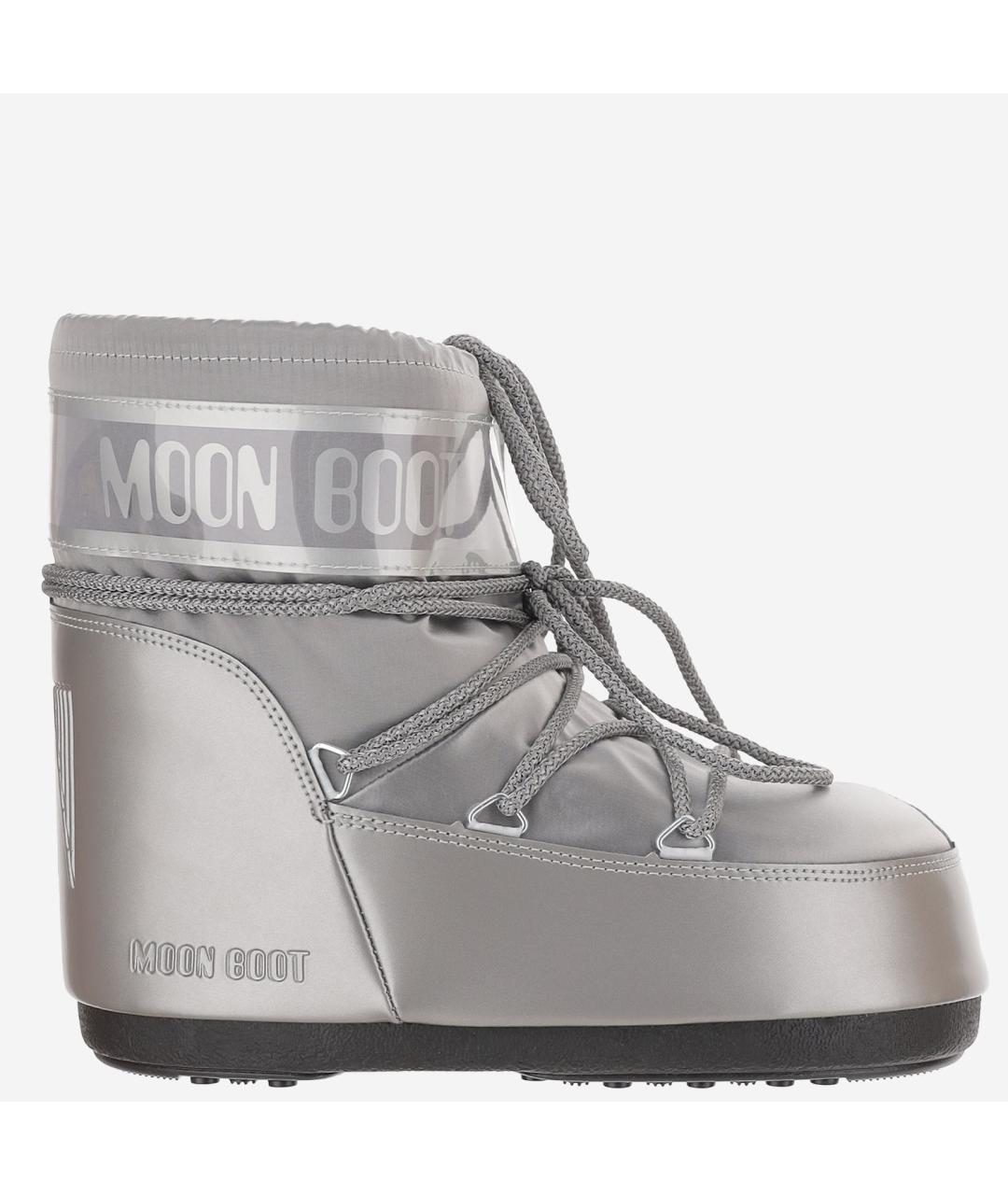 MOON BOOT Серебряные синтетические ботинки, фото 5