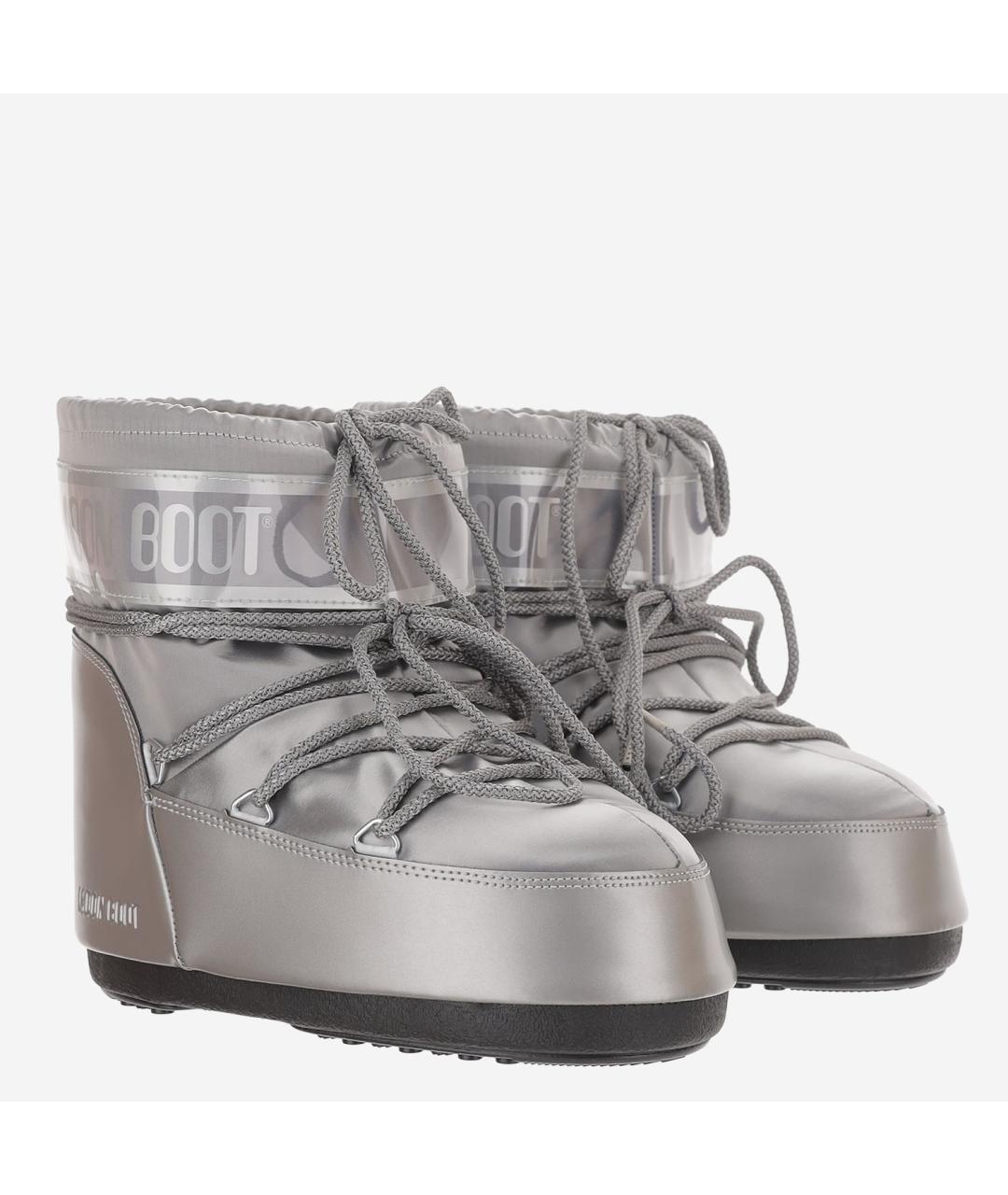 MOON BOOT Серебряные синтетические ботинки, фото 2