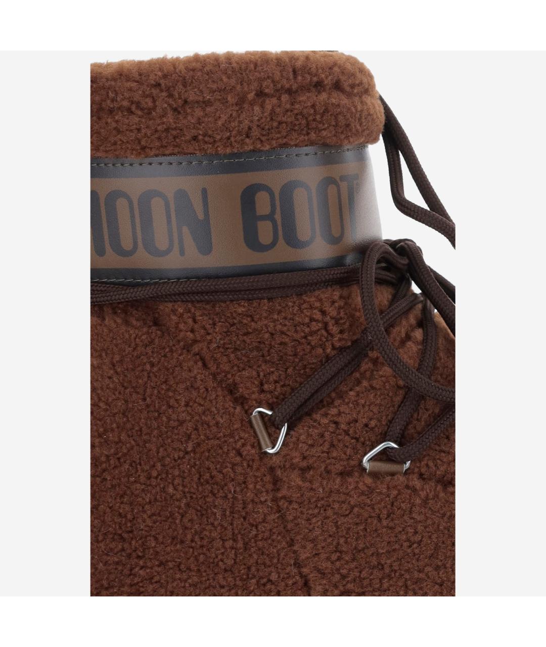 MOON BOOT Коричневые текстильные ботинки, фото 4