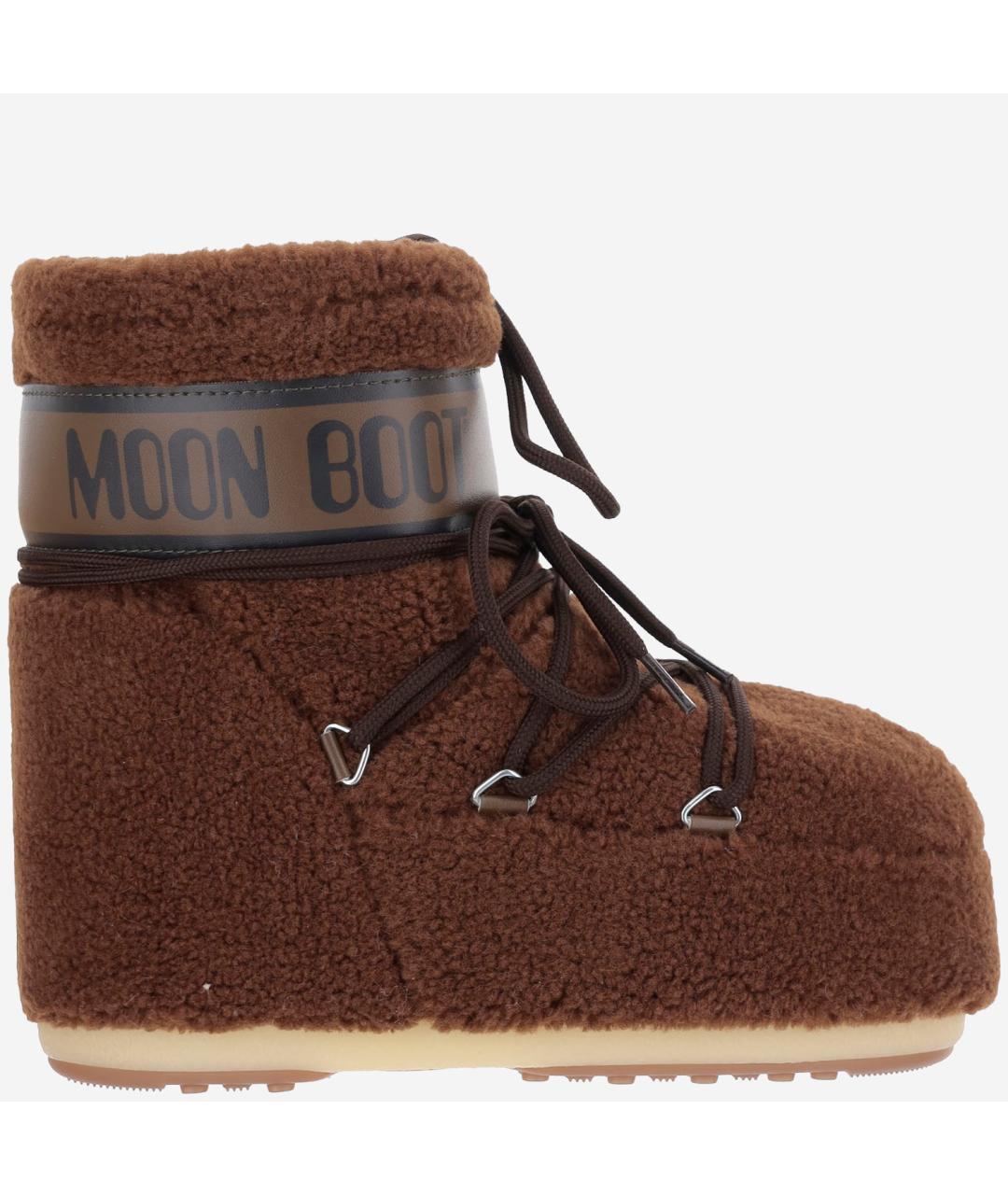 MOON BOOT Коричневые текстильные ботинки, фото 5