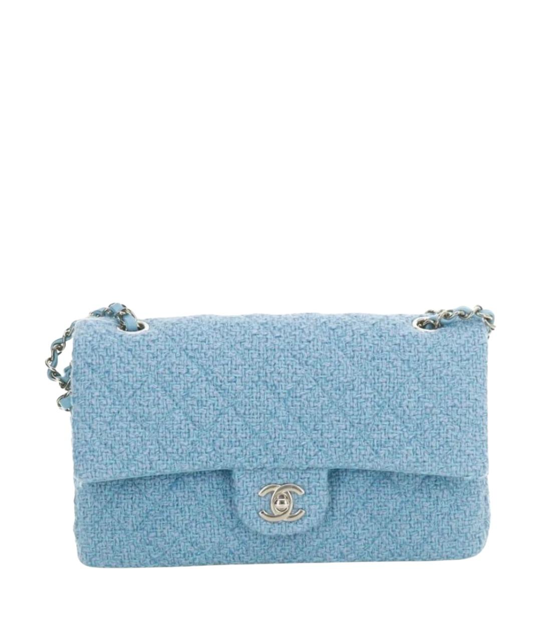 CHANEL Бирюзовая твидовая сумка через плечо, фото 1