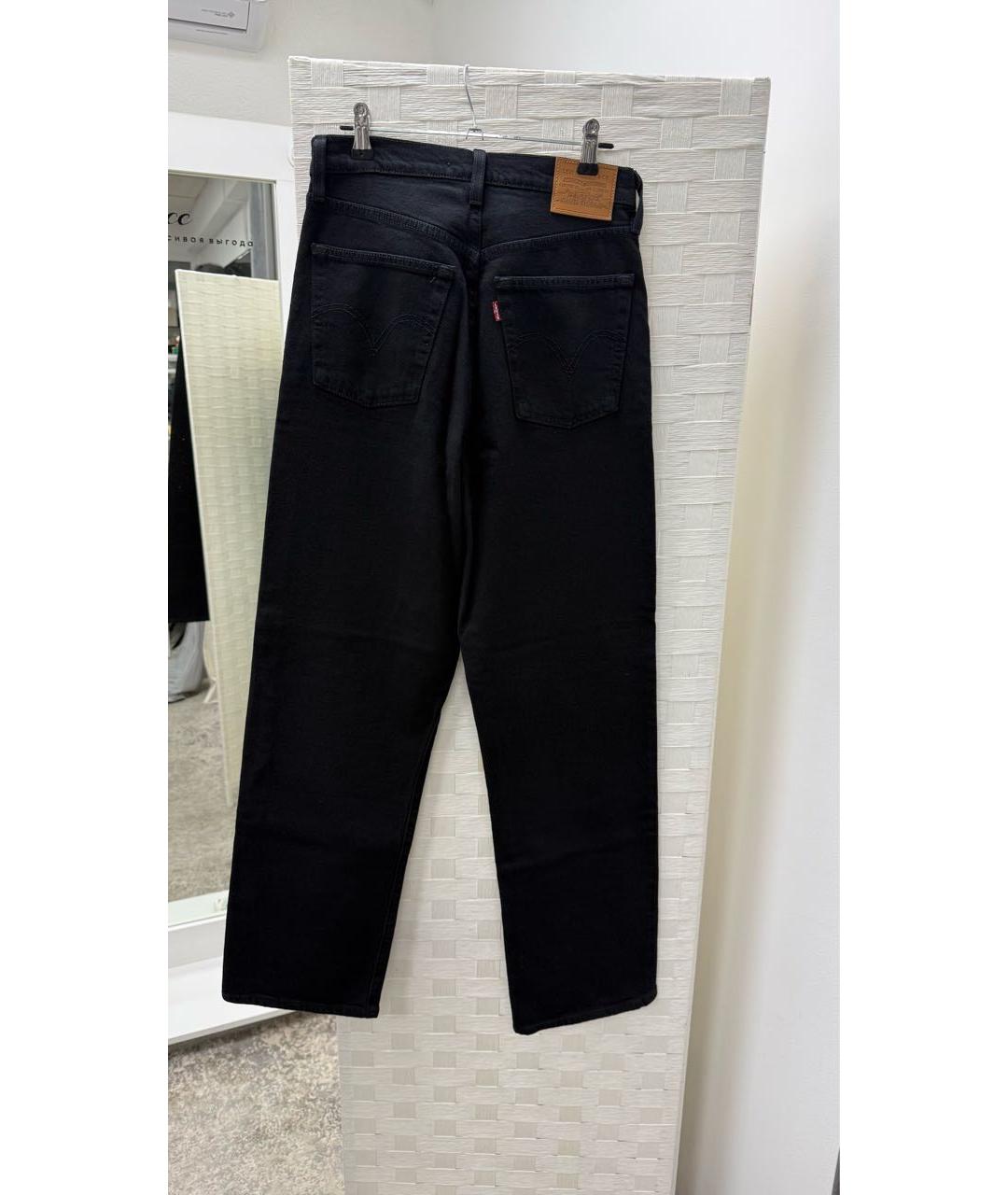 LEVI'S Черные хлопко-эластановые прямые джинсы, фото 2