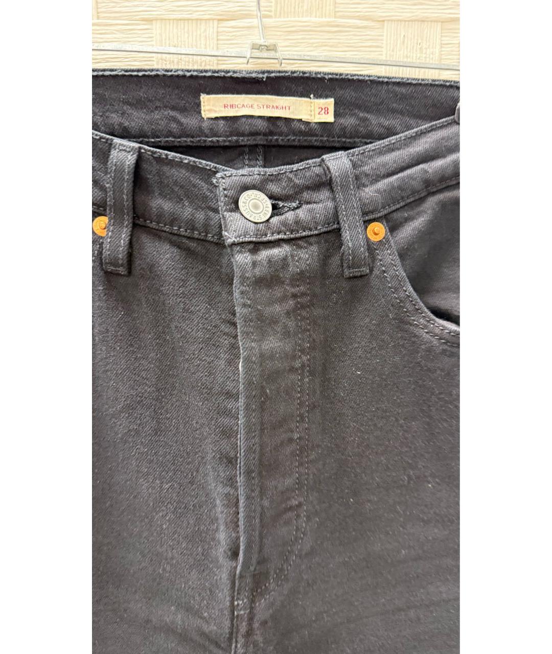LEVI'S Черные хлопко-эластановые прямые джинсы, фото 4