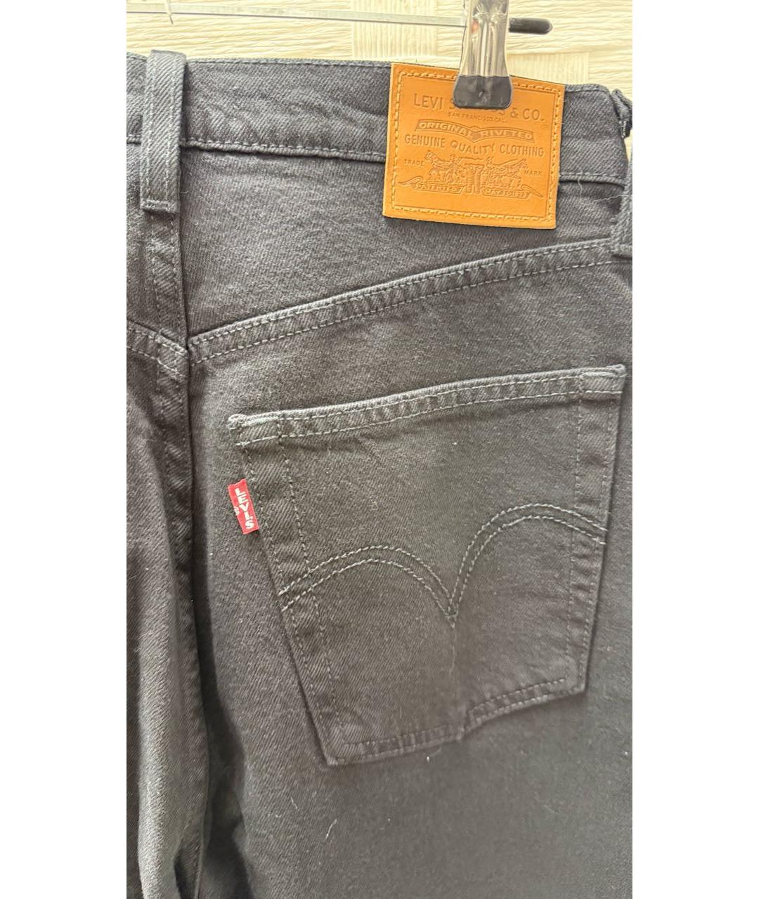 LEVI'S Черные хлопко-эластановые прямые джинсы, фото 5