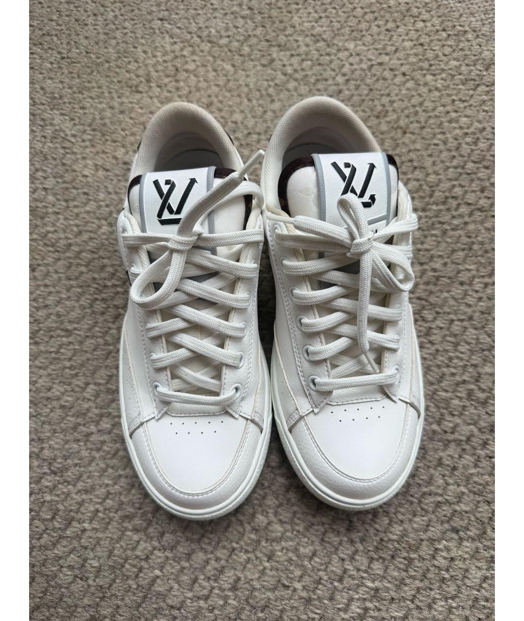 LOUIS VUITTON Белые кожаные кеды, фото 2