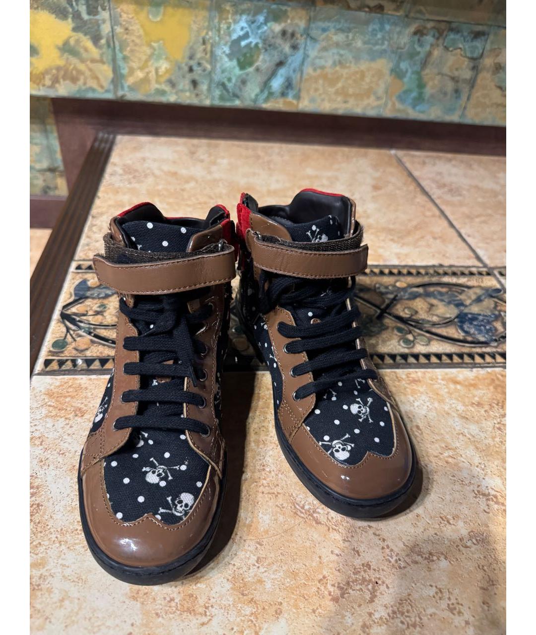 DOLCE&GABBANA Черные текстильные ботинки, фото 2