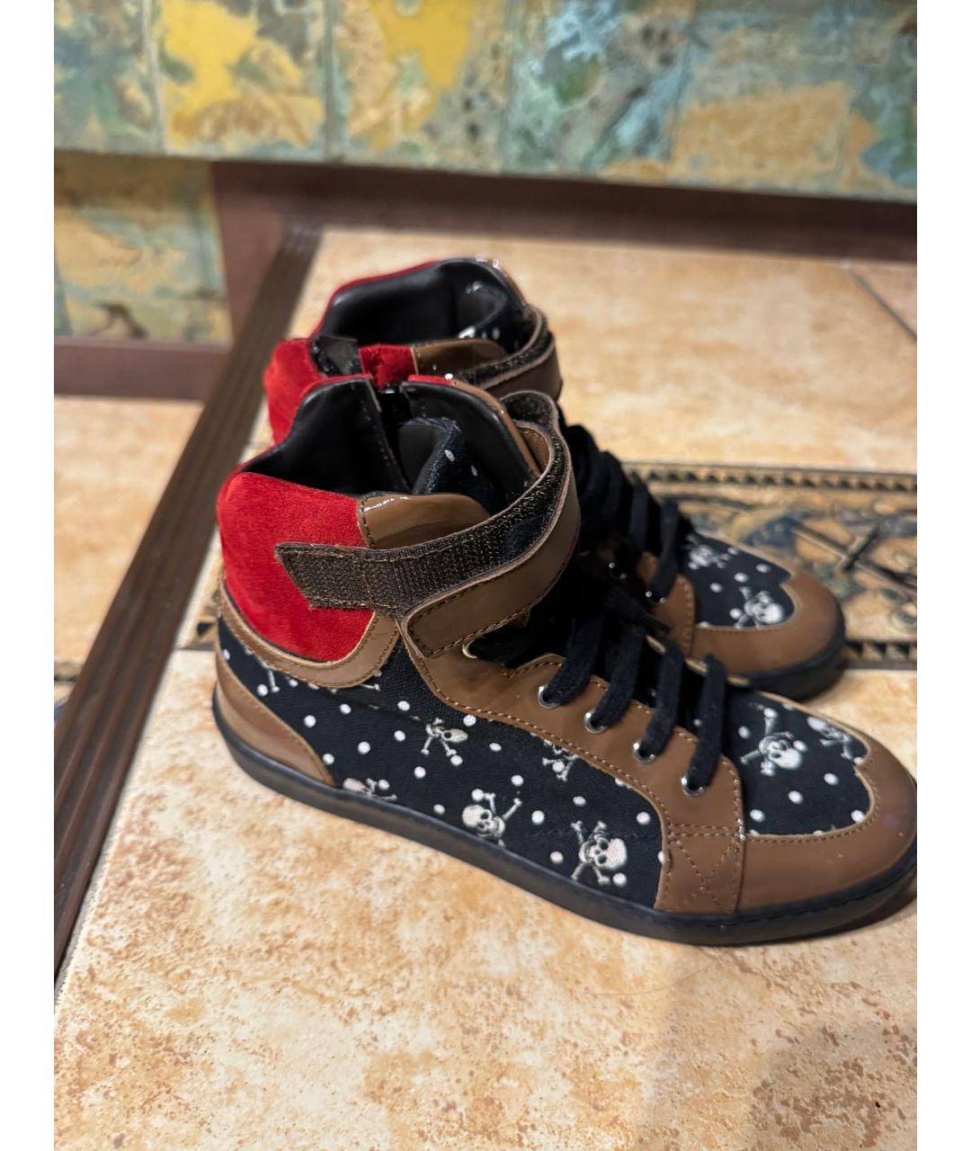 DOLCE&GABBANA Черные текстильные ботинки, фото 3