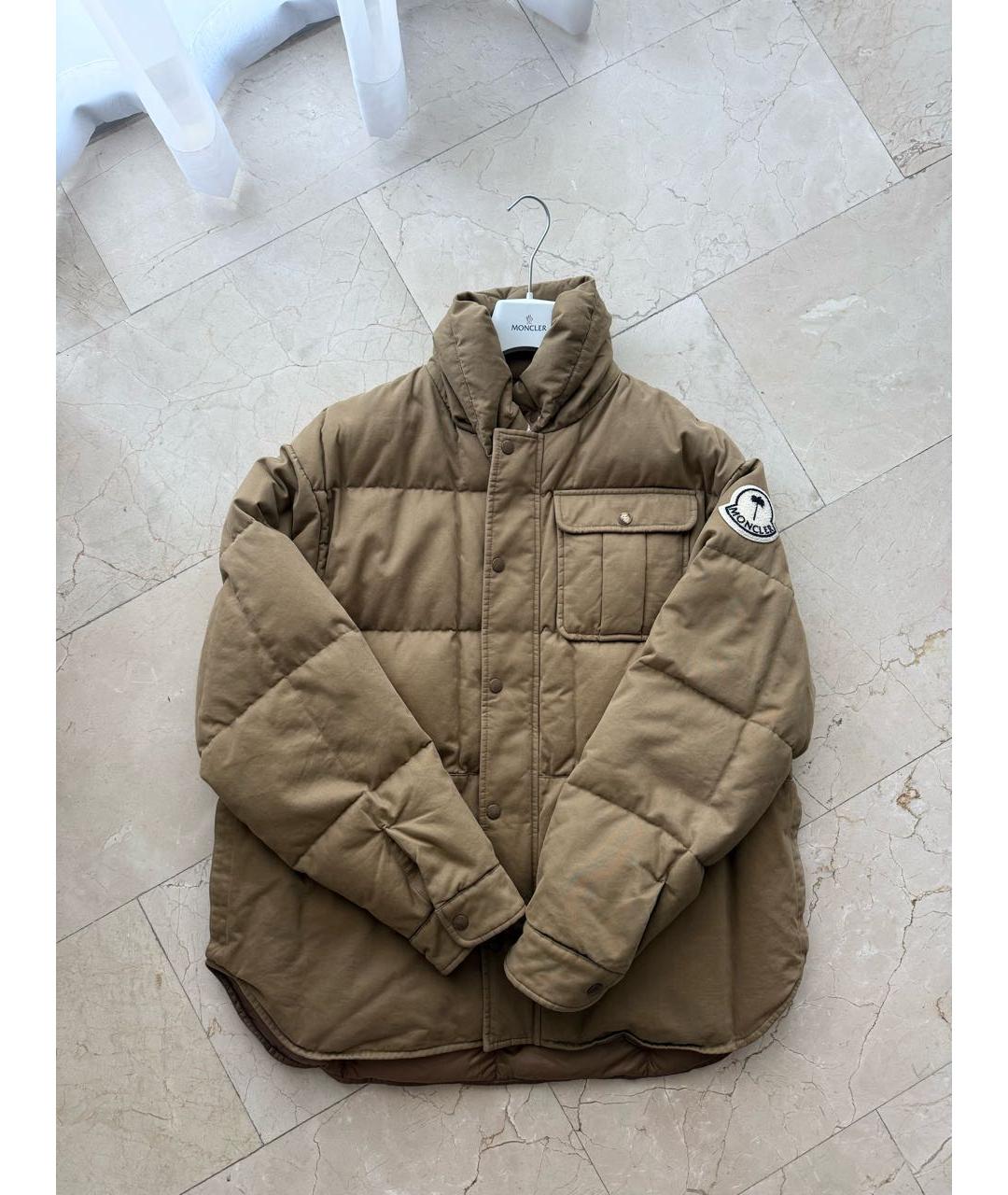 MONCLER Бежевый хлопковый пуховик, фото 8