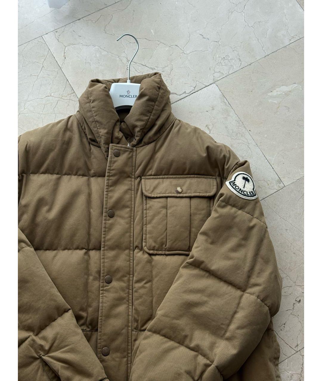 MONCLER Бежевый хлопковый пуховик, фото 7