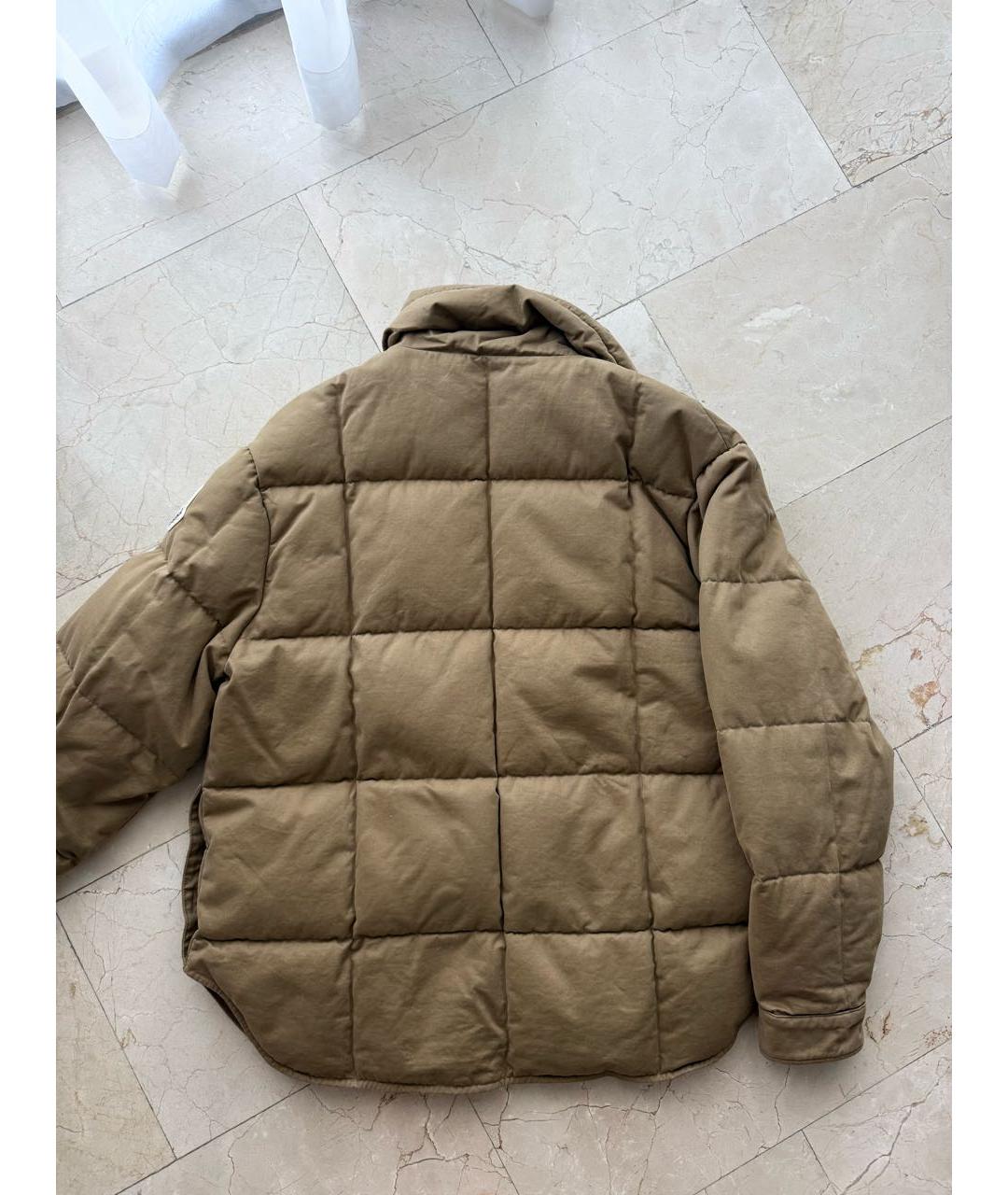 MONCLER Бежевый хлопковый пуховик, фото 2