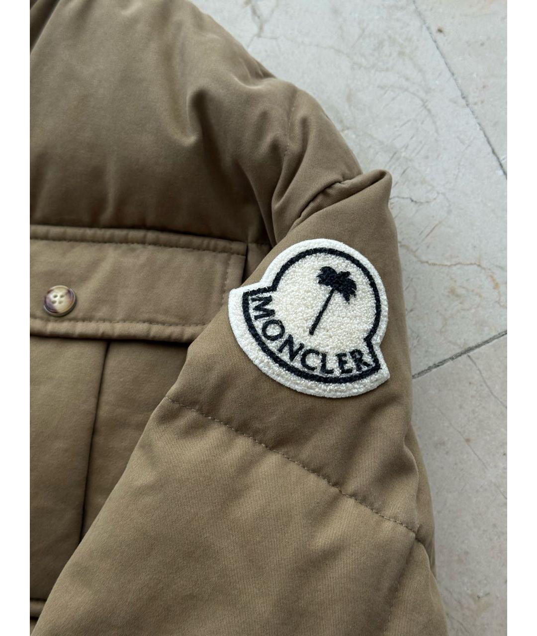 MONCLER Бежевый хлопковый пуховик, фото 6