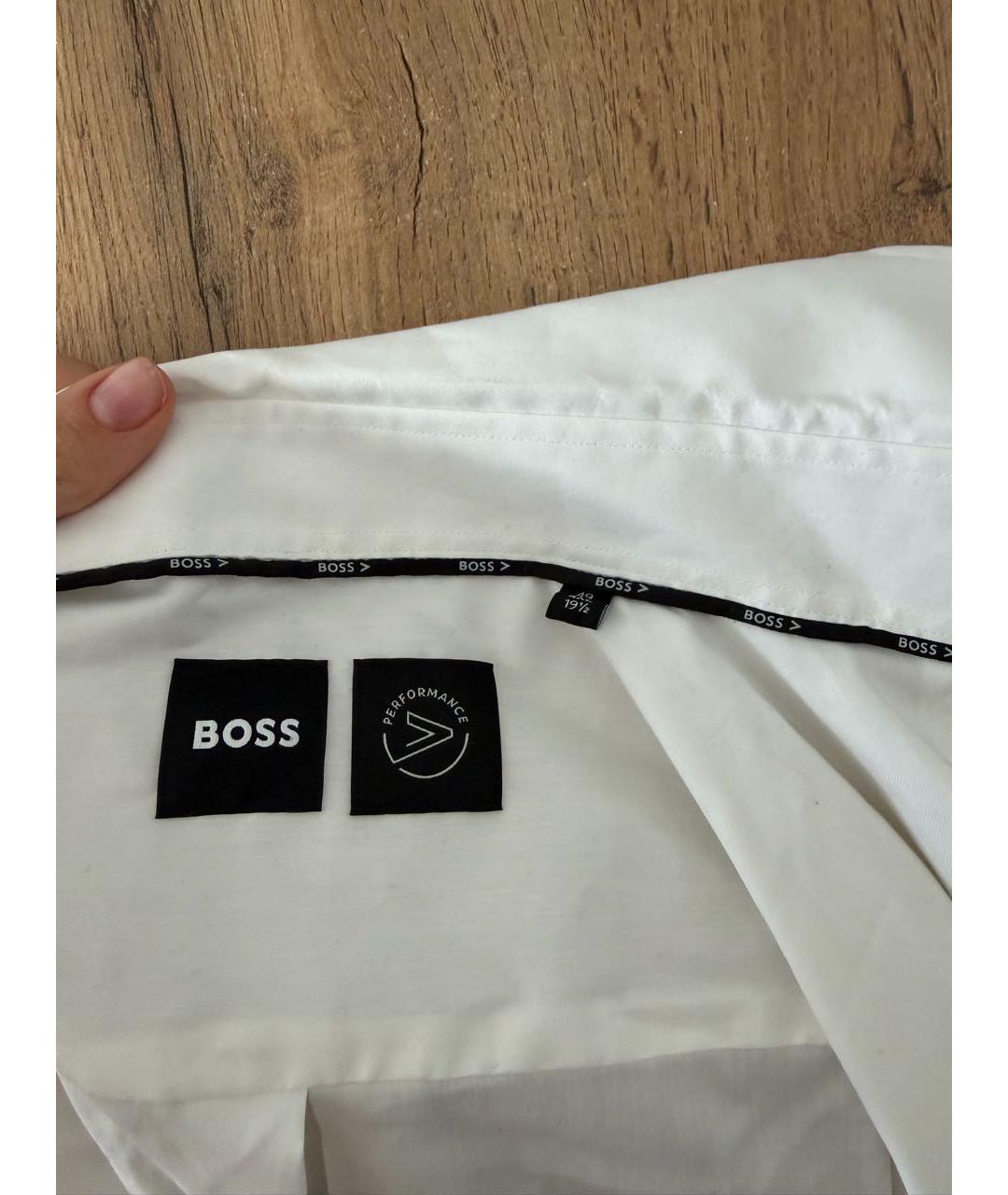 HUGO BOSS Белая хлопковая классическая рубашка, фото 2