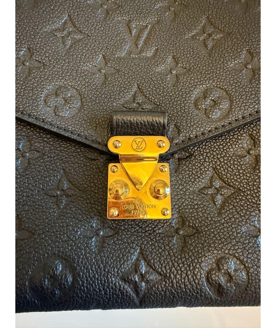 LOUIS VUITTON Черная кожаная сумка через плечо, фото 8