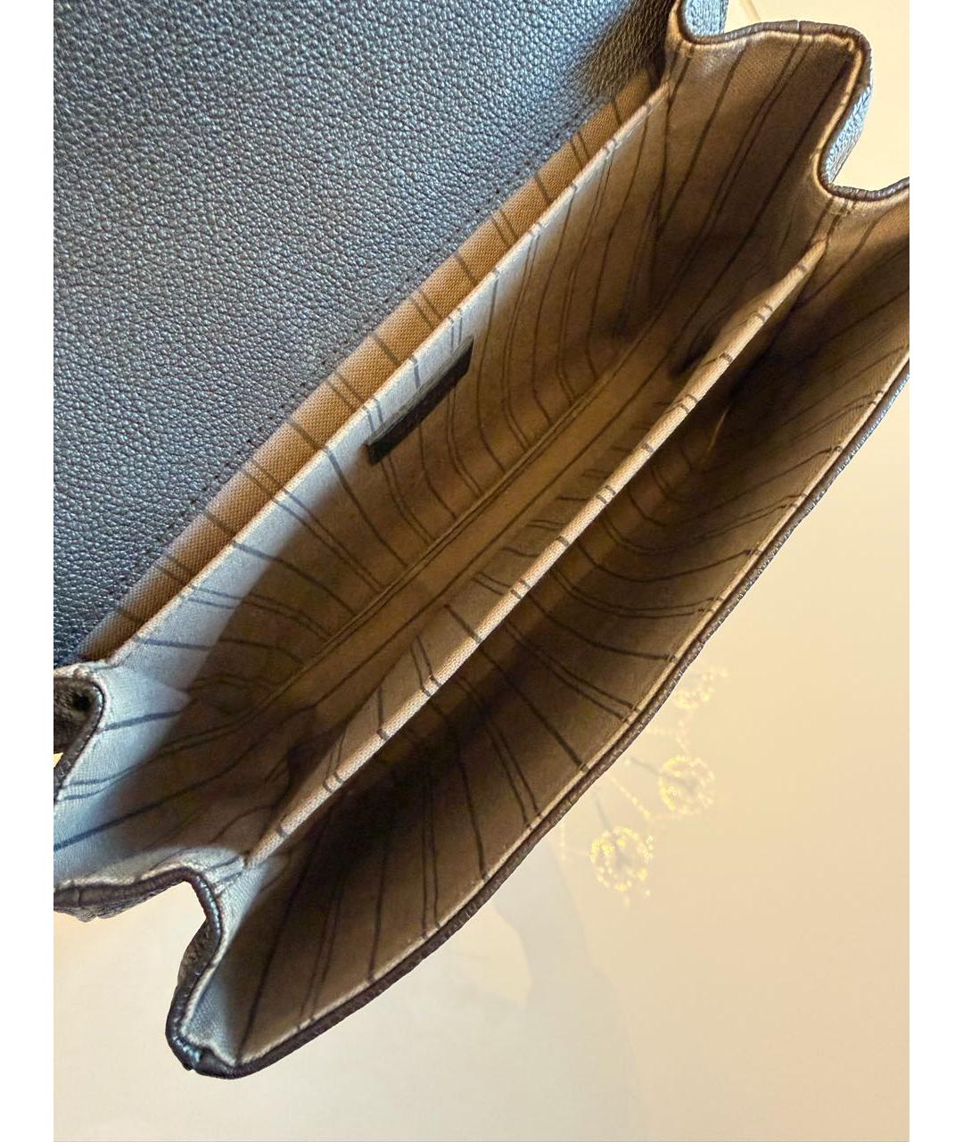 LOUIS VUITTON Черная кожаная сумка через плечо, фото 4