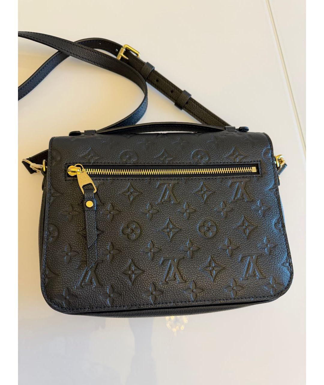 LOUIS VUITTON Черная кожаная сумка через плечо, фото 2