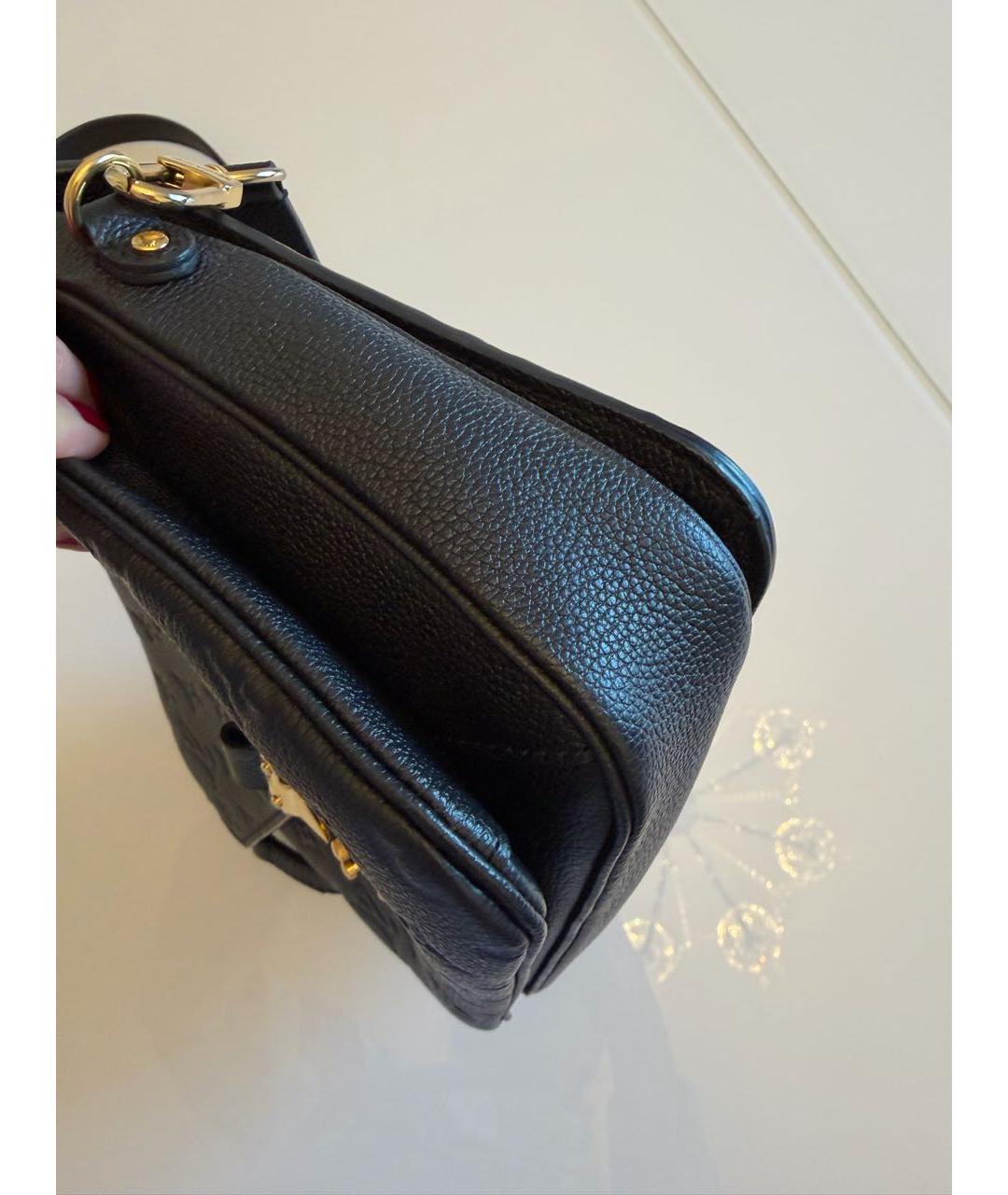 LOUIS VUITTON Черная кожаная сумка через плечо, фото 6