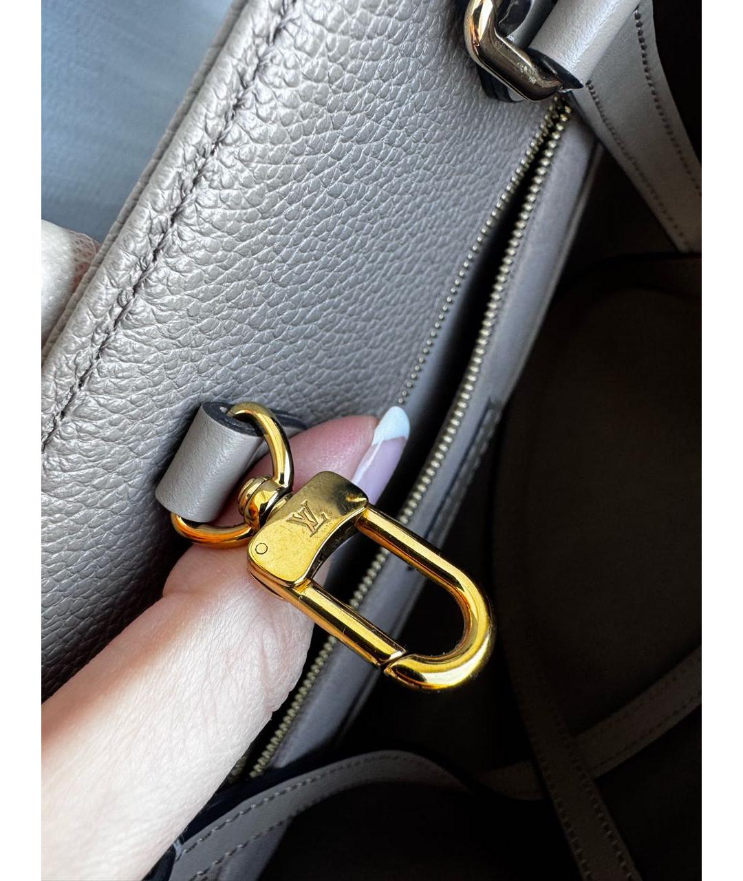 LOUIS VUITTON Бежевая кожаная сумка тоут, фото 6