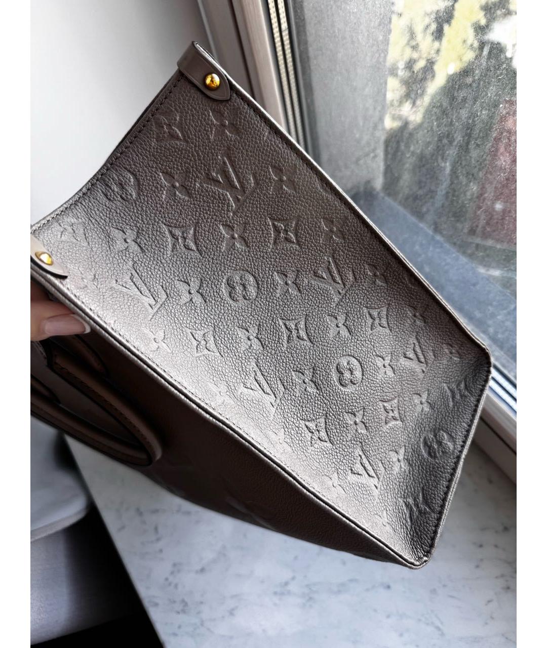 LOUIS VUITTON Бежевая кожаная сумка тоут, фото 4